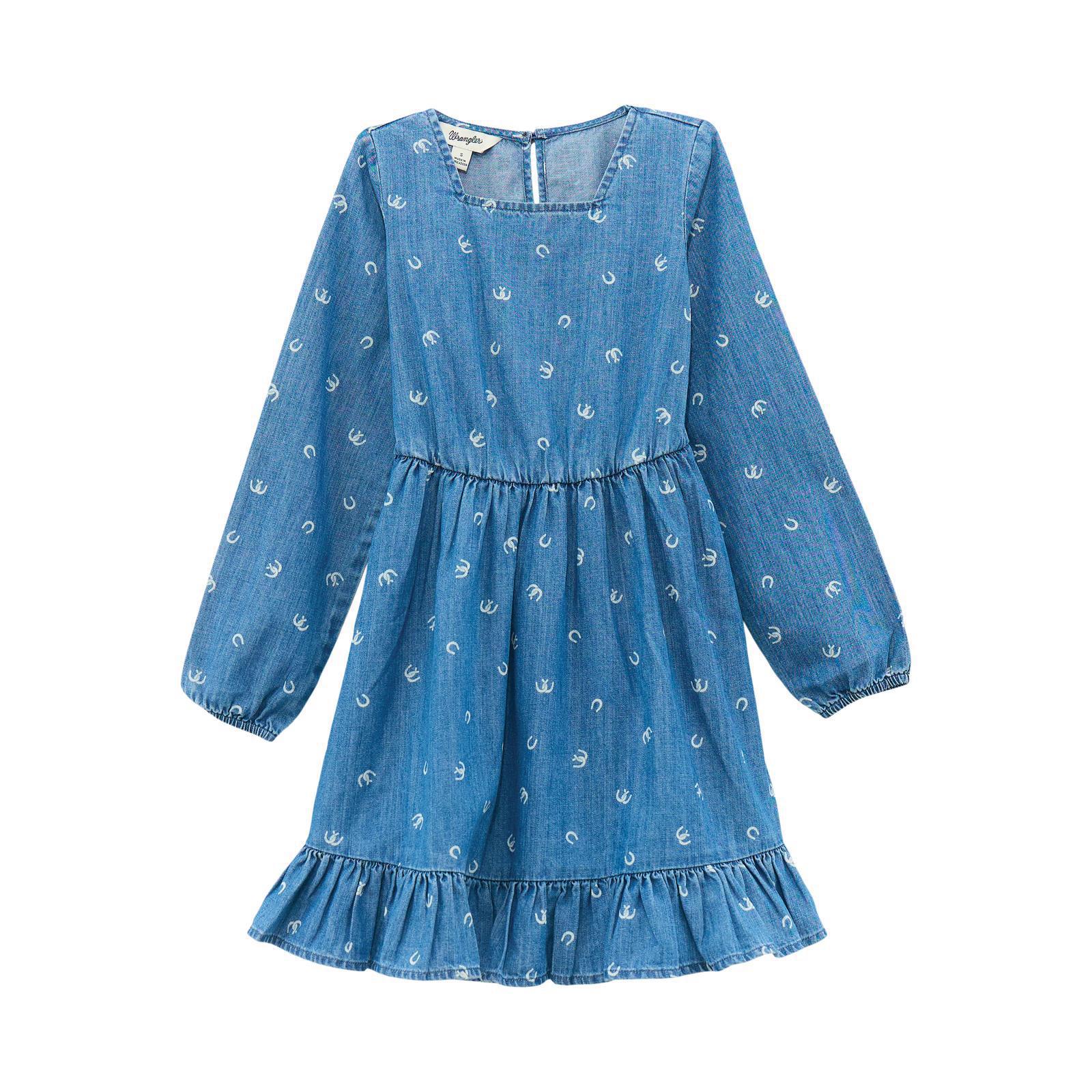 wrangler long sleeve denim dress Women's Wrangler Classic Western Snap Denim Dress