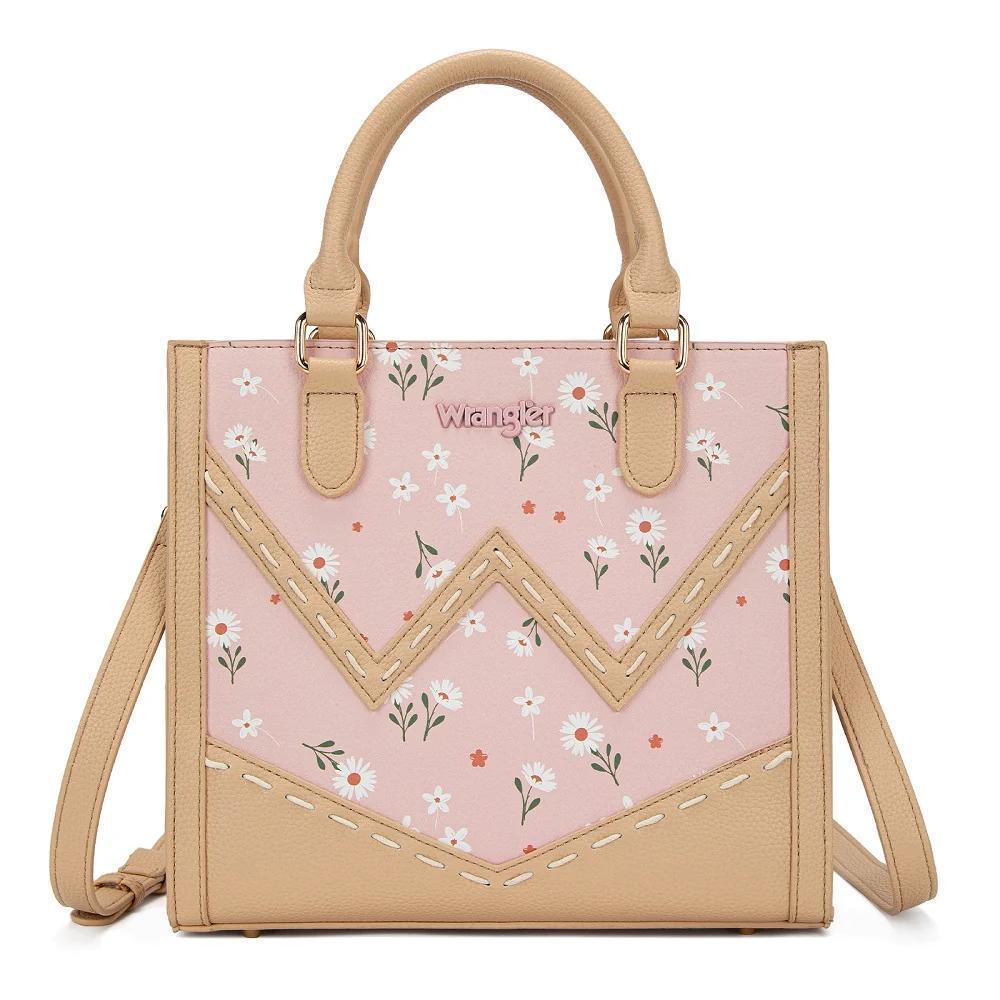 Wrangler Daisy Print Chevron Tote Crossbody Bag