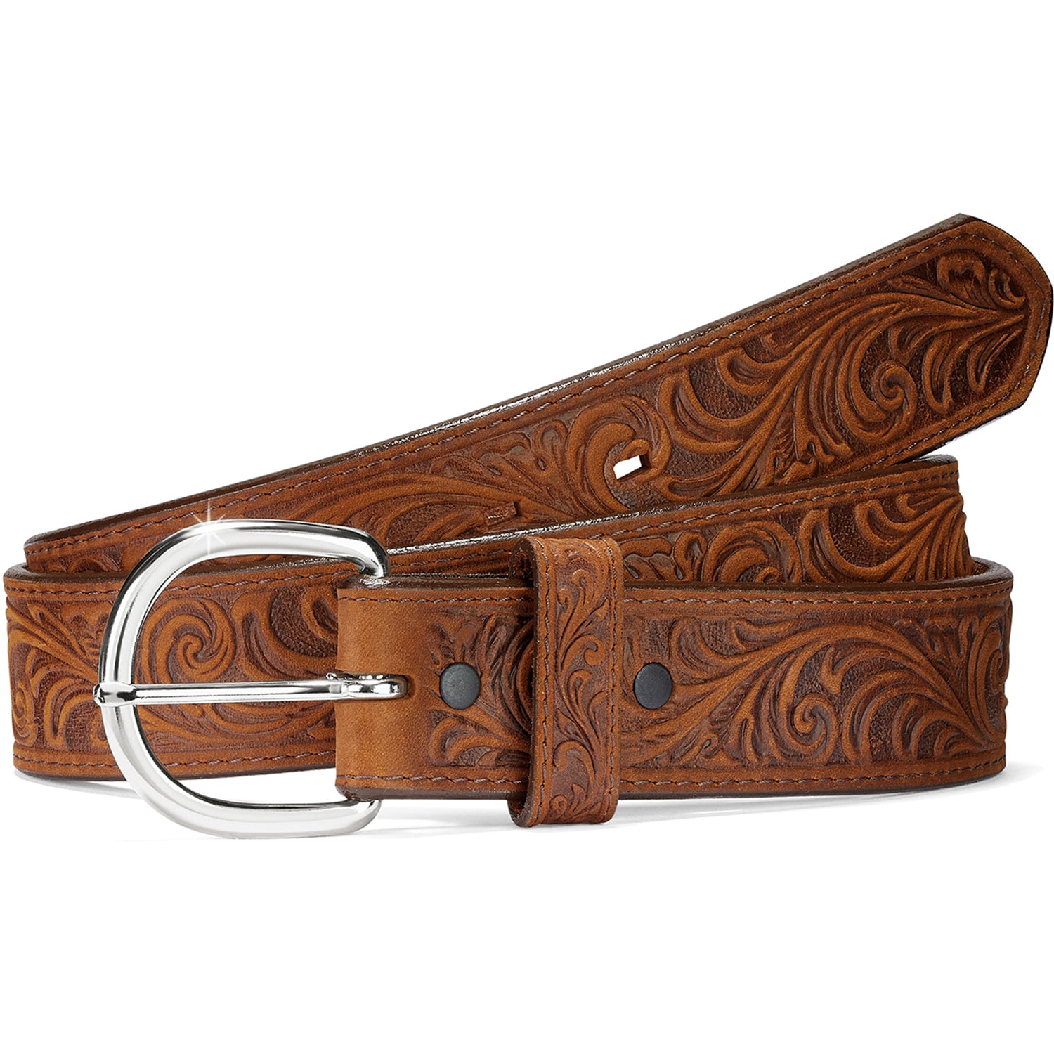 Western Scroll Tooled Belt – Centre Boot Company